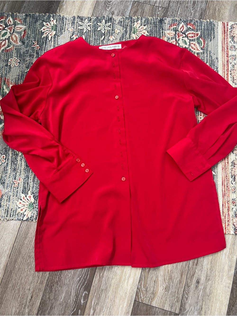 Vintage Jack Mulqueen reed padded shoulder button down top